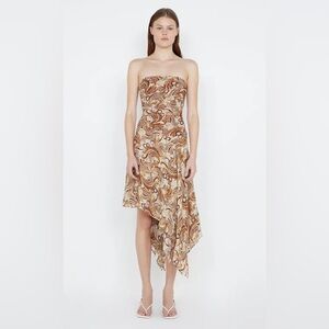 Bec & Bridge JOCELYN STRAPLESS DRESS - CREAM SWIRL US 6